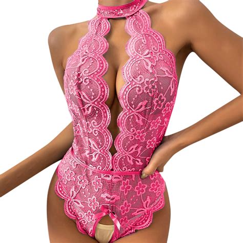 Taiaojing Teddy Lingerie For Women One Piece Lace Snap Crotch Bodysuit
