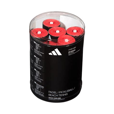 Box Of Padel Overgrip 25 Units White Black And Red Adidas Padel