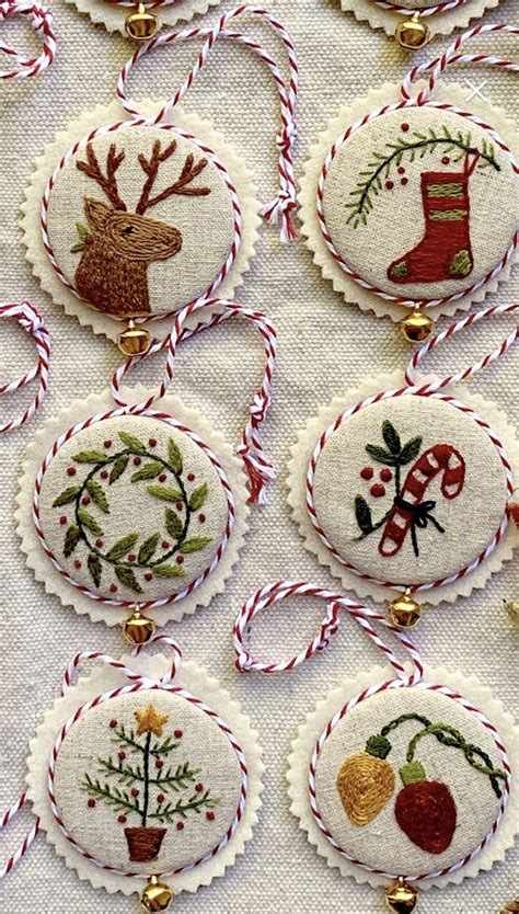 Felt Christmas Ornaments Diy Embroidery Patterns