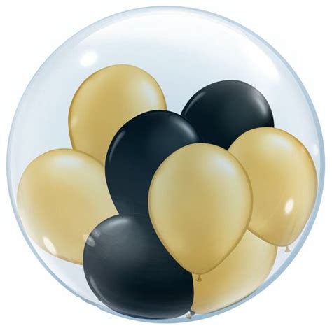 Bobo Transparent Balloon Wgolden And Black Balloons 10pc Indias