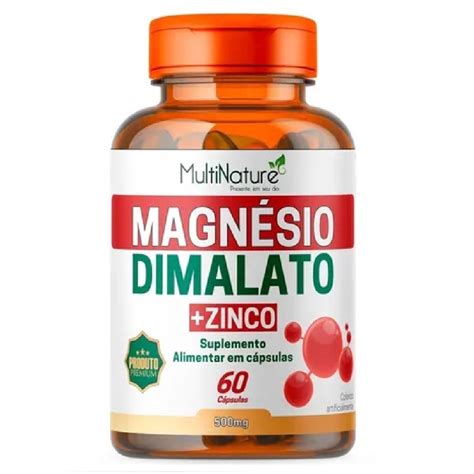 Suplemento Alimentar Magnésio Dimalato Zinco 500mg MultiNature 60