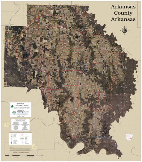 Arkansas County Arkansas 2023 Aerial Wall Map Mapping Solutions