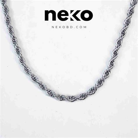 4mm Titanium Rope Chain Unisex Neko