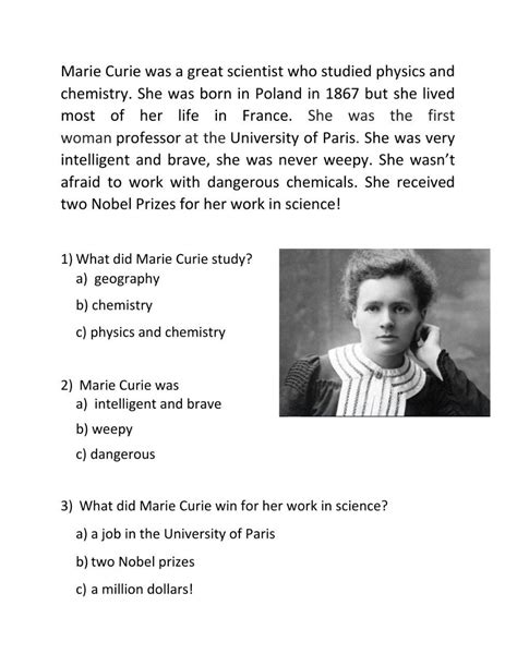 Marie Curie Esl Worksheet By Nounaone Worksheets Library