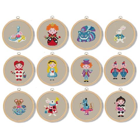 Alice In Wonderland Cross Stitch Pattern Pdf Alice Cross Etsy