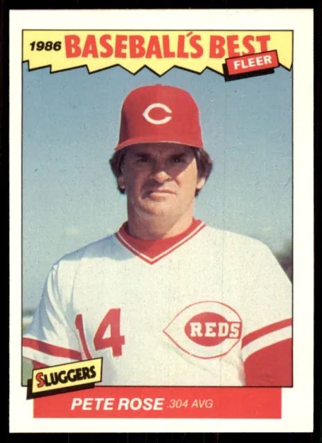 1986 CARTES DE Baseball Fleer Sluggers Vs Pitchers Pete Rose 29 EUR 3