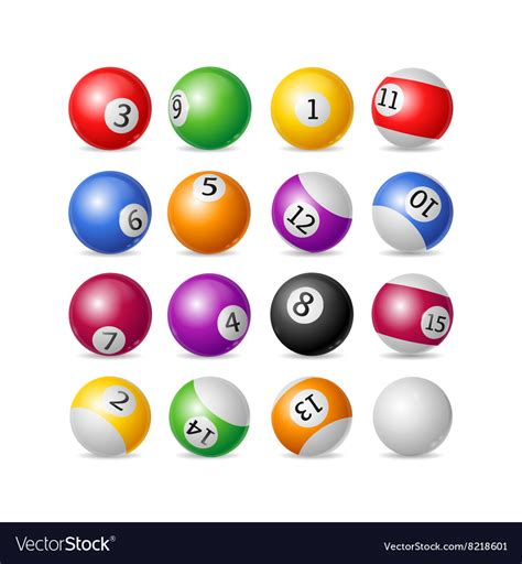 Colorful Billiard Balls Set Royalty Free Vector Image