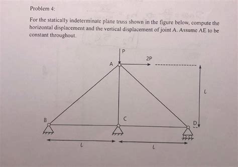 Solved Problem 4 For The Statically Indeterminate Plan