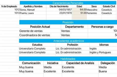 Plantilla Excel Listado Y Datos De Empleados Descarga Gratis 136320