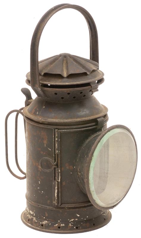 Vintage Railroad Lantern Circa 1910s Rotating Center Column For Clear And Red Light With