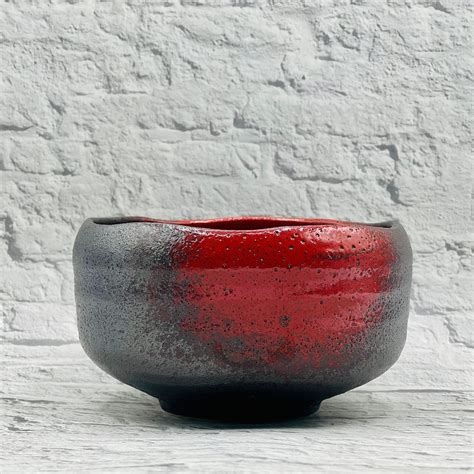 Akabuki Tenmoku Red Chawan Japanese Matcha Bowl Matcha Bowl