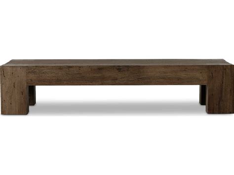 Four Hands Wesson Abaso Rectangular Ebony Rustic Wormwood Oak Coffee Table Fs238571002