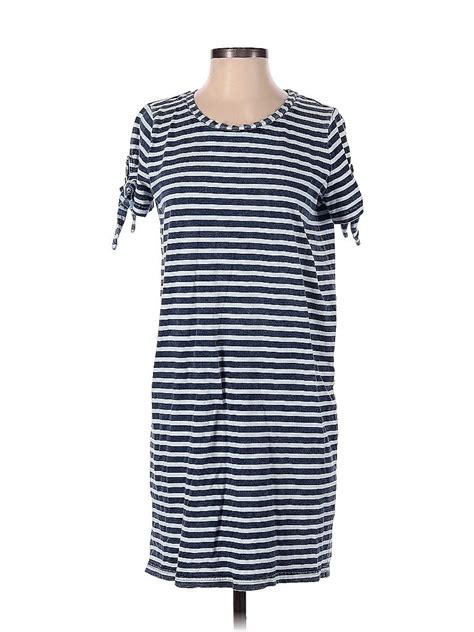 Jane And Delancey 100 Cotton Stripes Multi Color Blue Casual Dress