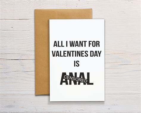 Funny Valentines Day Card For Her Naughty Valentines Day Card Rude For