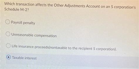 [solved] Which Transaction Affects The Other Adjustments A