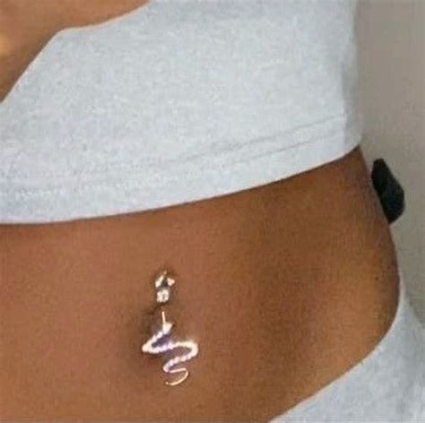 Snake Belly Button Ring Y K S Sparkly Body Jewelry Etsy Belly