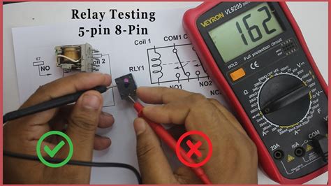 How To Test A Relay Using A Multimeter 5 Pin Relay Connection 8 Pin