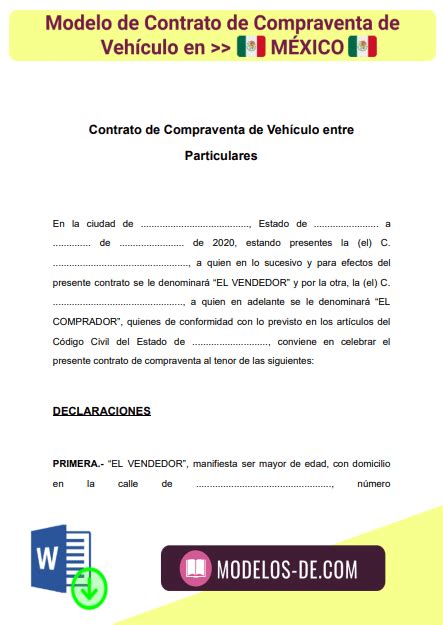 Como Hacer Un Contrato De Compraventa De Un Coche Actualizado Julio 2022