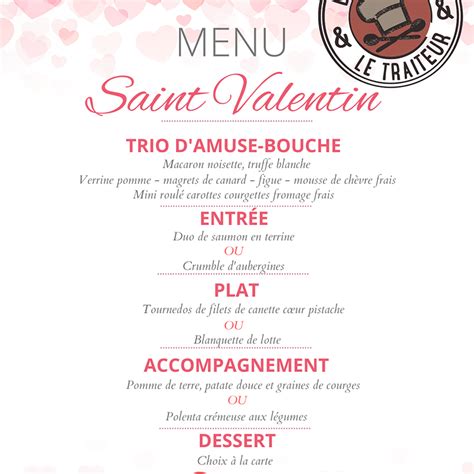 Menu Saint Valentin Pers Hyper U Coeur Loz Re