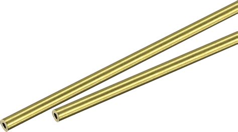 Uxcell Brass Round Tube 2mm Od 0 5mm Wall Thickness 200mm Length Pipe Tubing 2 Pcs