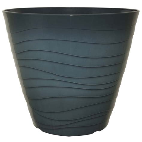 Marshall Pottery Deroma Aegean Seawave Resin Planter In Smokey Blue