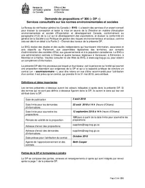 Fillable Online Demande De Propositions No Dp Services Fax