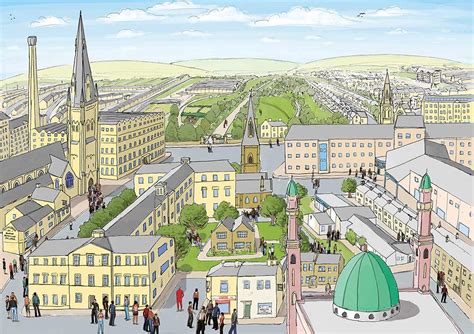 Little Horton Bradford Illustrated Print Sven Shaw Illustration And