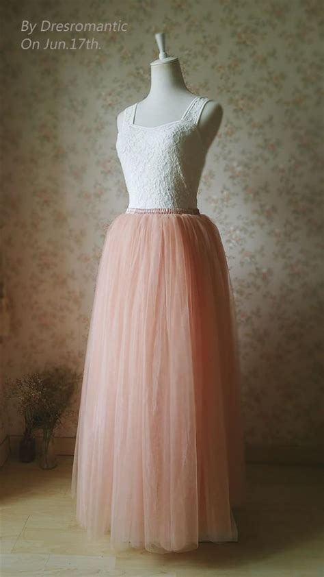 2016 Mature Blush Tulle Skirt Floor Length Tulle Skirt Maxi Skirt