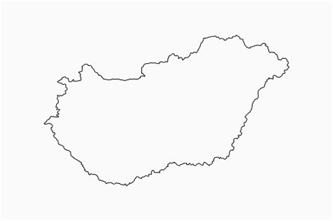 Vector Outline Map Hungary Line Border Country Stock Illustration ...