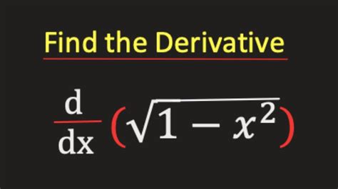 Derivative Of Root 1 X 2 YouTube