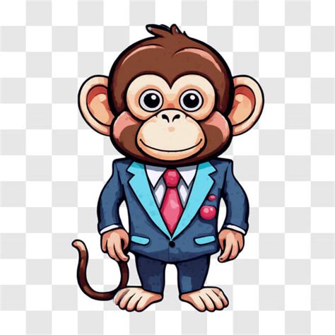 Download Elegant Monkey in Business Suit Cartoons Online - Creative Fabrica