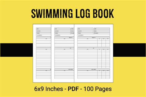 Swimming Log Book Kdp Interior Gr Fico Por Gfx Studio Creative Fabrica