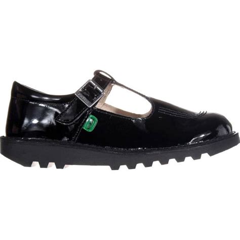 Kickers Junior Kick T Bar Patent Black • Price