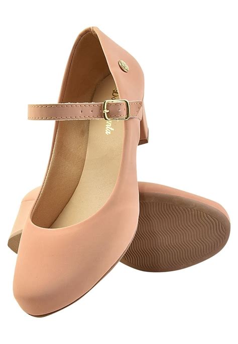 Scarpin Bico Redondo Donna Santa Boneca Nude Compre Agora Dafiti Brasil