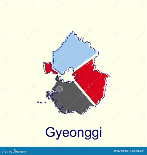 Map Of Gyeonggi High Detailed Political Map South Korea Vector