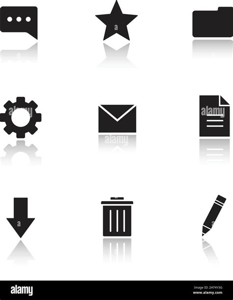 File Manager Drop Shadow Icons Set Stock Vector Image Art Alamy