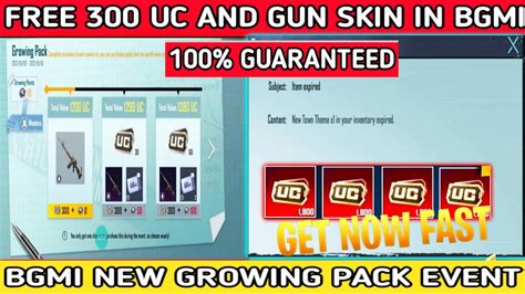 Bgmi New Growing Pack Event I Get 300 Uc Free In Bgmi I Growing Pack