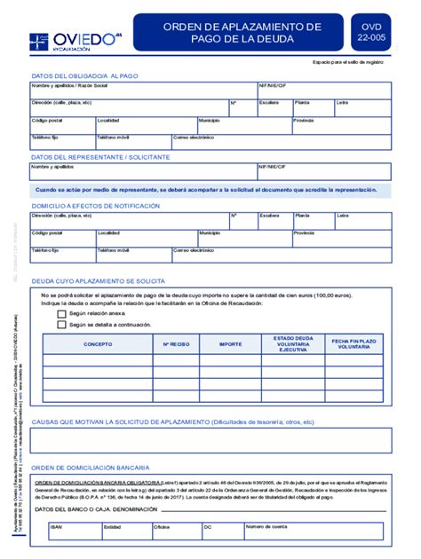 Fillable Online Solicitud De Aplazamiento Del Pago De La Deuda Indd