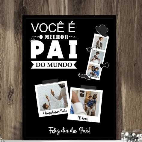 Quadro Decorativo Dia Dos Pais Moldura Preta Elo