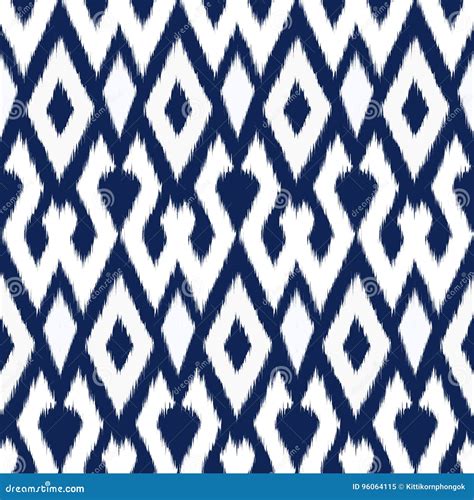 Ikat Seamless Pattern Design For Fabric Stock Illustration