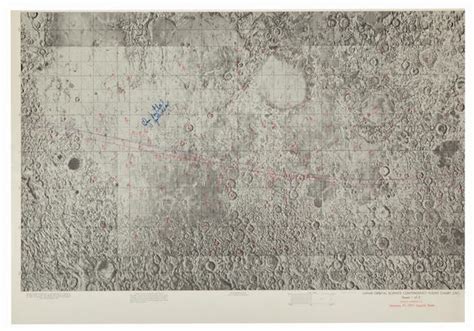 Bonhams Lunar Photo Target Objectives For Apollo 14 Lunar Orbit