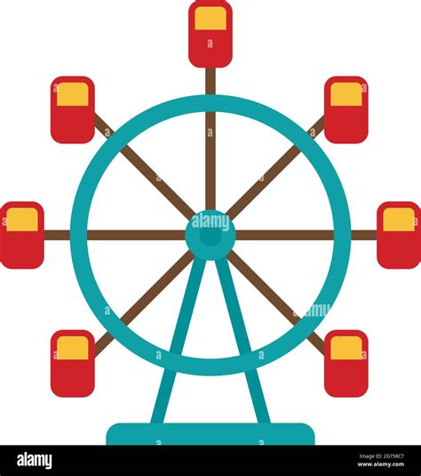 Ferris Wheel Icon Flat Isolated Vector Stock Vector Image Art Alamy