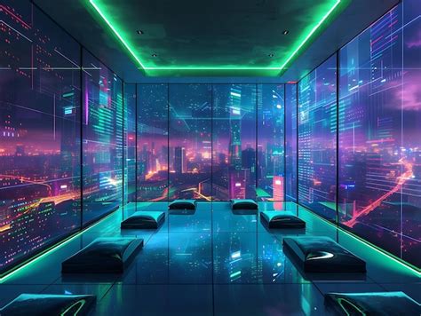 Premium Photo Room Decor Redefined Embrace Vibrant Neon Colors And Futuristic Cyberpunk