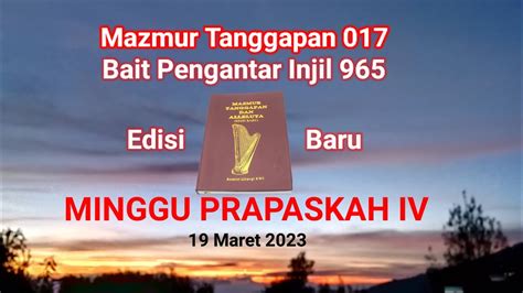 Mazmur Tanggapan Minggu Prapaskah IV 19 Maret 2023 YouTube