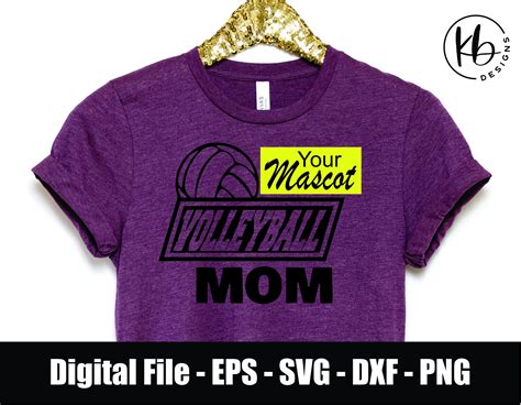 Volleyball Mom Svg Eps With Personalized Mascot Volleyball Mom With Mascot Digital Files