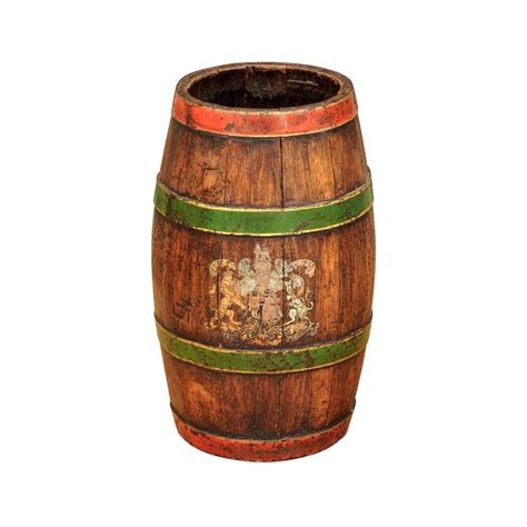 Rustic English Wooden Barrel With Metal Straps From The Late 19th Century For Sale At 1stdibs