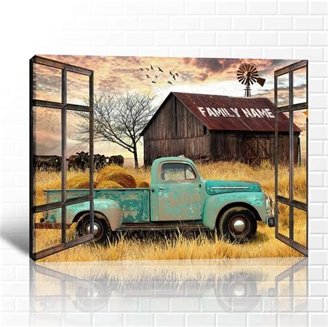 Amazon Farmhouse Truck Canvas Wall Art Vintage Old Truck Wall Art