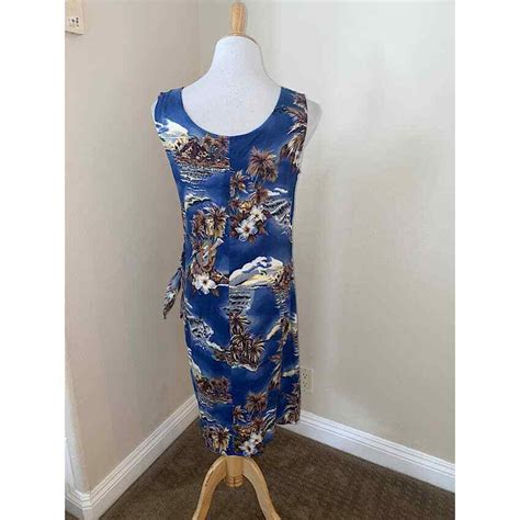 Hilo Hattie The Hawaiian Original Dress Blue Floral F Gem