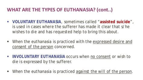 Euthanasia Types Arguments For And Against