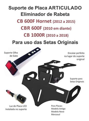 Eliminador Rabeta Honda Cb Cbr Hornet P Setas Originais